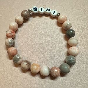 Bohemian Style Natural Pinkish Zebra Stone Bracelet “MIMI”